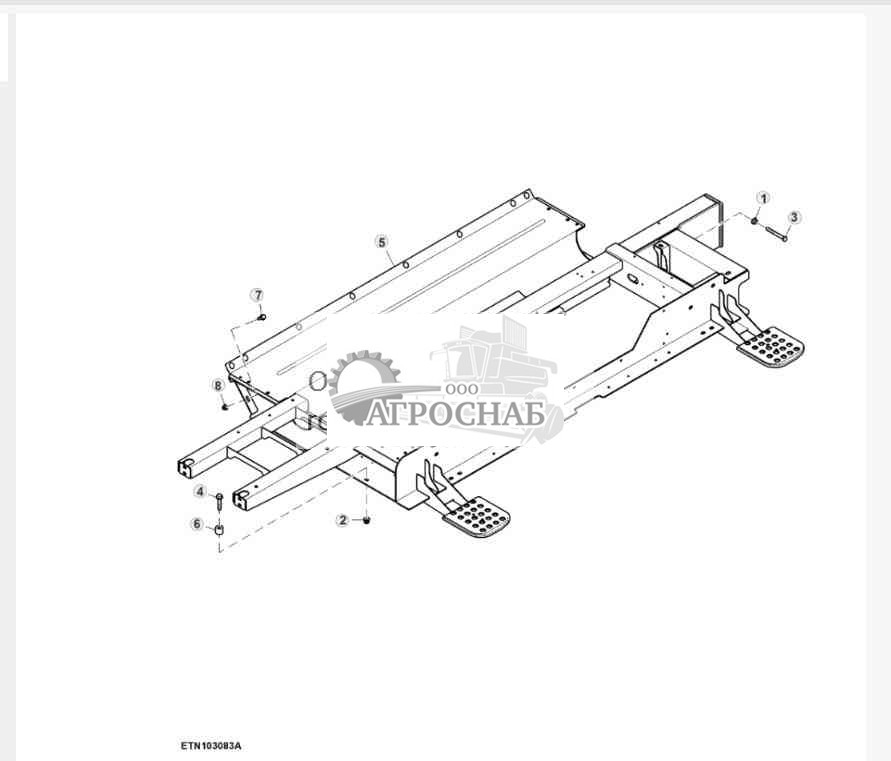 Опора, крепление кабины, передняя 